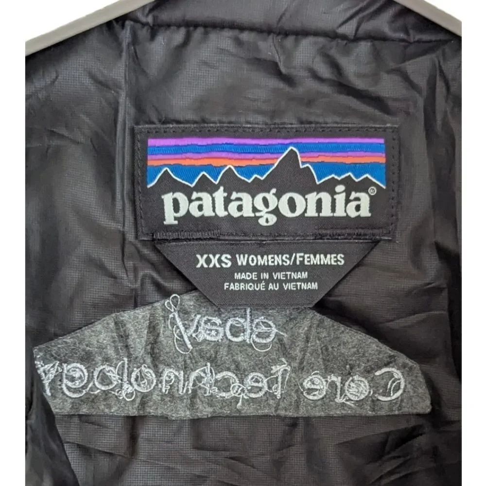 Patagonia x Ebay Embroidered Black Quilted Vest Zip Up Women's XXS STY84247 FA19 - Picture 7 of 9